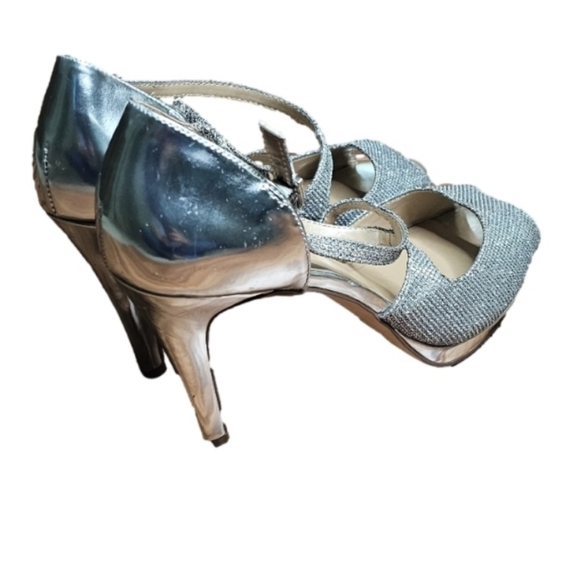 Style & Co. Simmone Peep Toe Strappy Dress Sandals - Silver SZ 10M - Picture 5 of 8